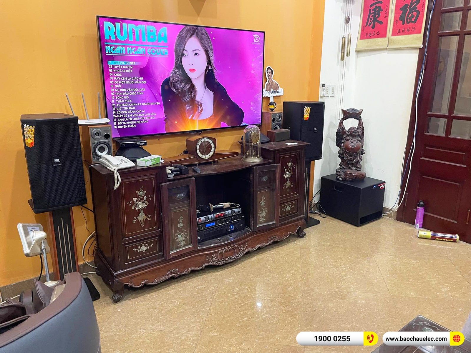 Lắp đặt d&agrave;n karaoke JBL hơn 66tr cho anh Long tại H&agrave; Nội 
