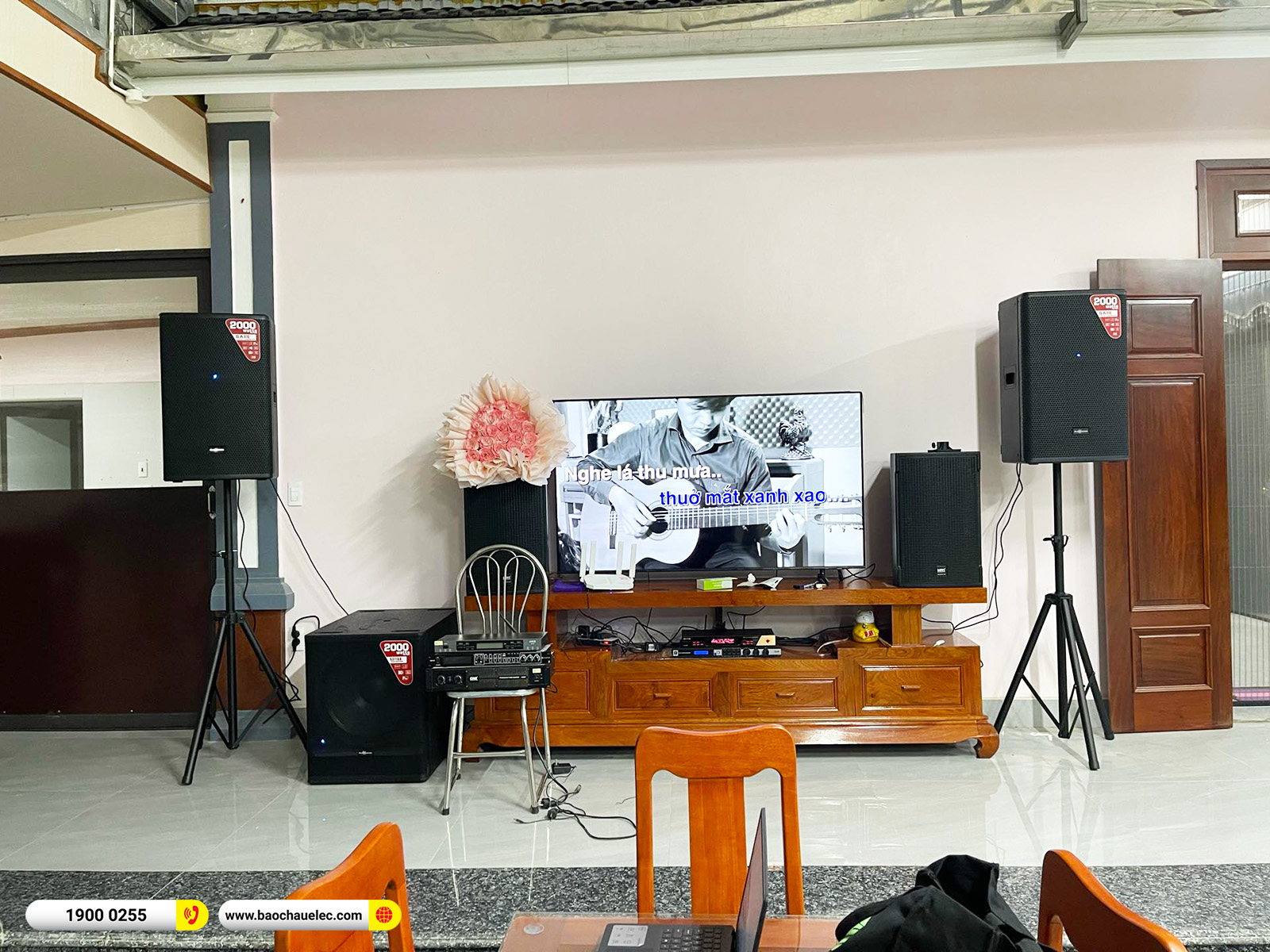 Lắp đặt d&agrave;n karaoke Audiocenter cho anh Nguyện tại Hải Dương