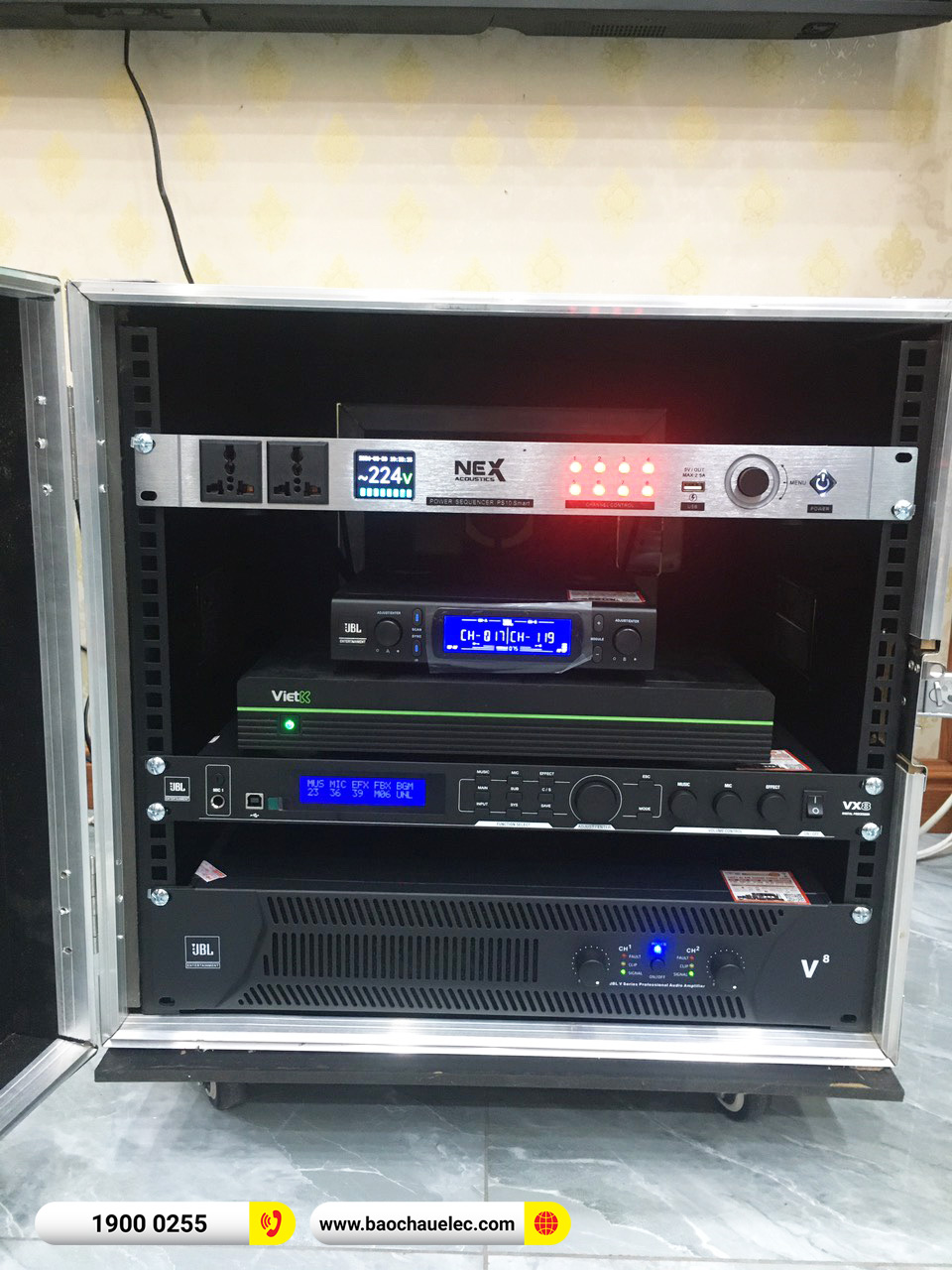 Lắp đặt dàn karaoke JBL hơn 78tr cho anh Thụy tại Bắc Ninh (JBL XS12, JBL V8, JBL VX8, A120P, VM300, Nex PS10)