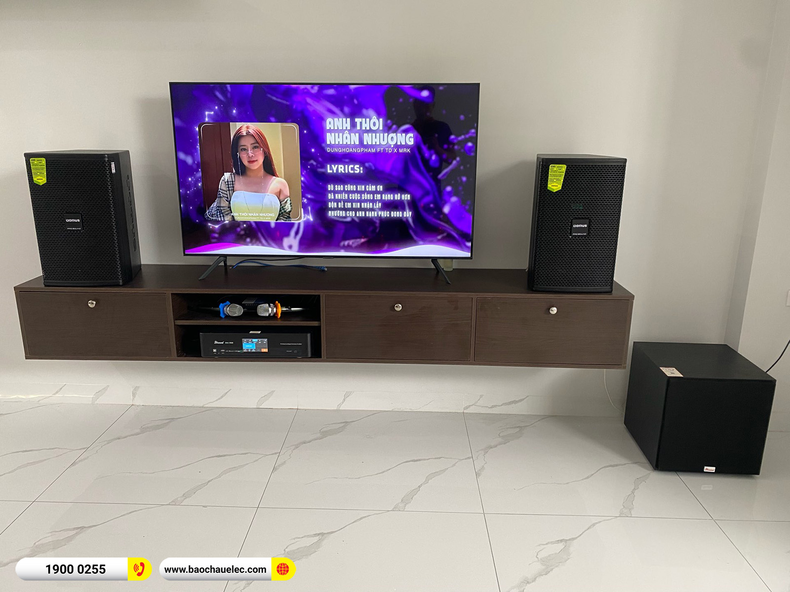 Lắp đặt d&agrave;n karaoke Domus gần 23tr cho anh Tuấn tại B&igrave;nh Dương