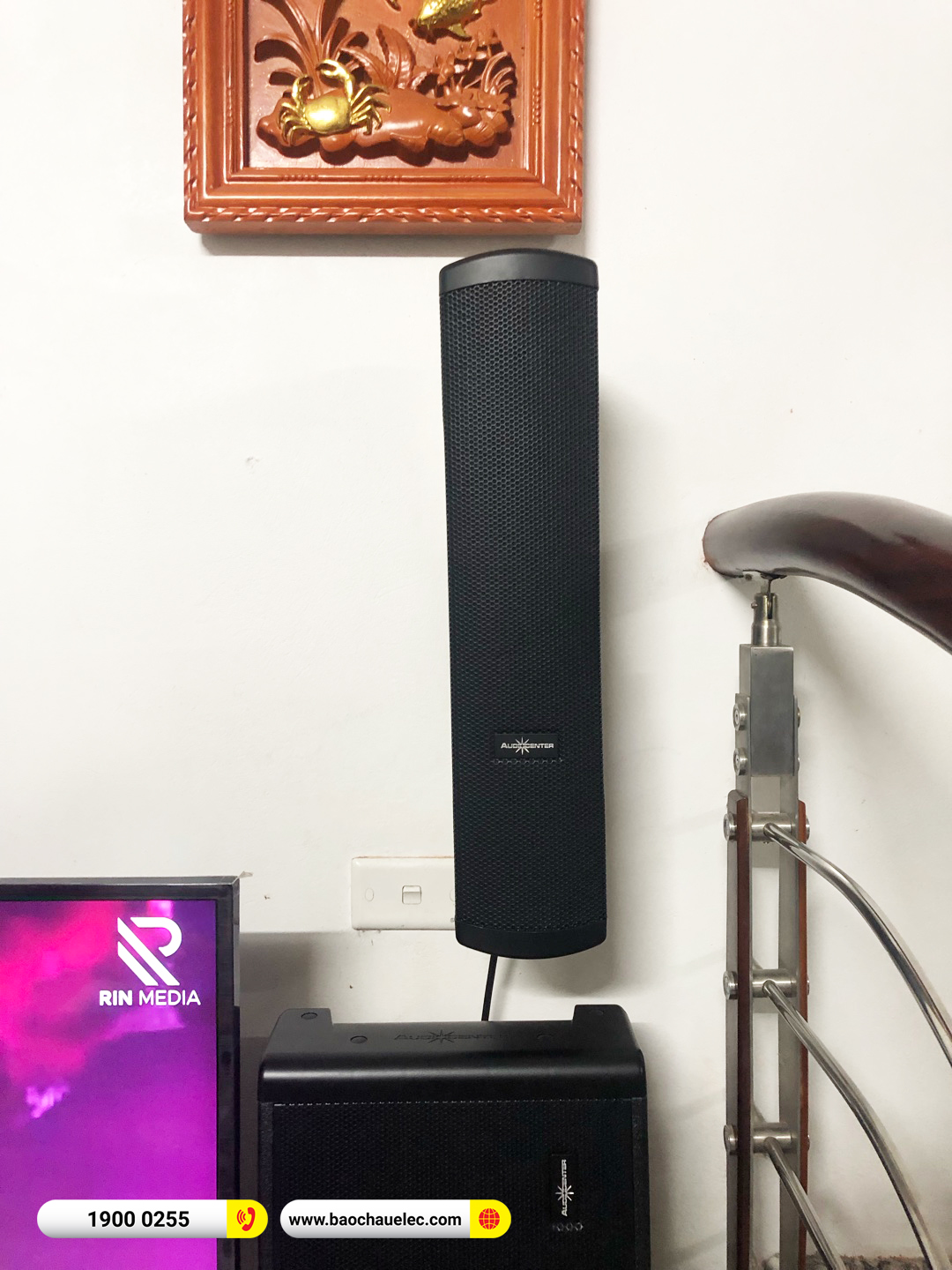 Lắp đặt d&agrave;n karaoke gắn tường Audiocenter cho anh Khu&ecirc; tại H&agrave; Nội