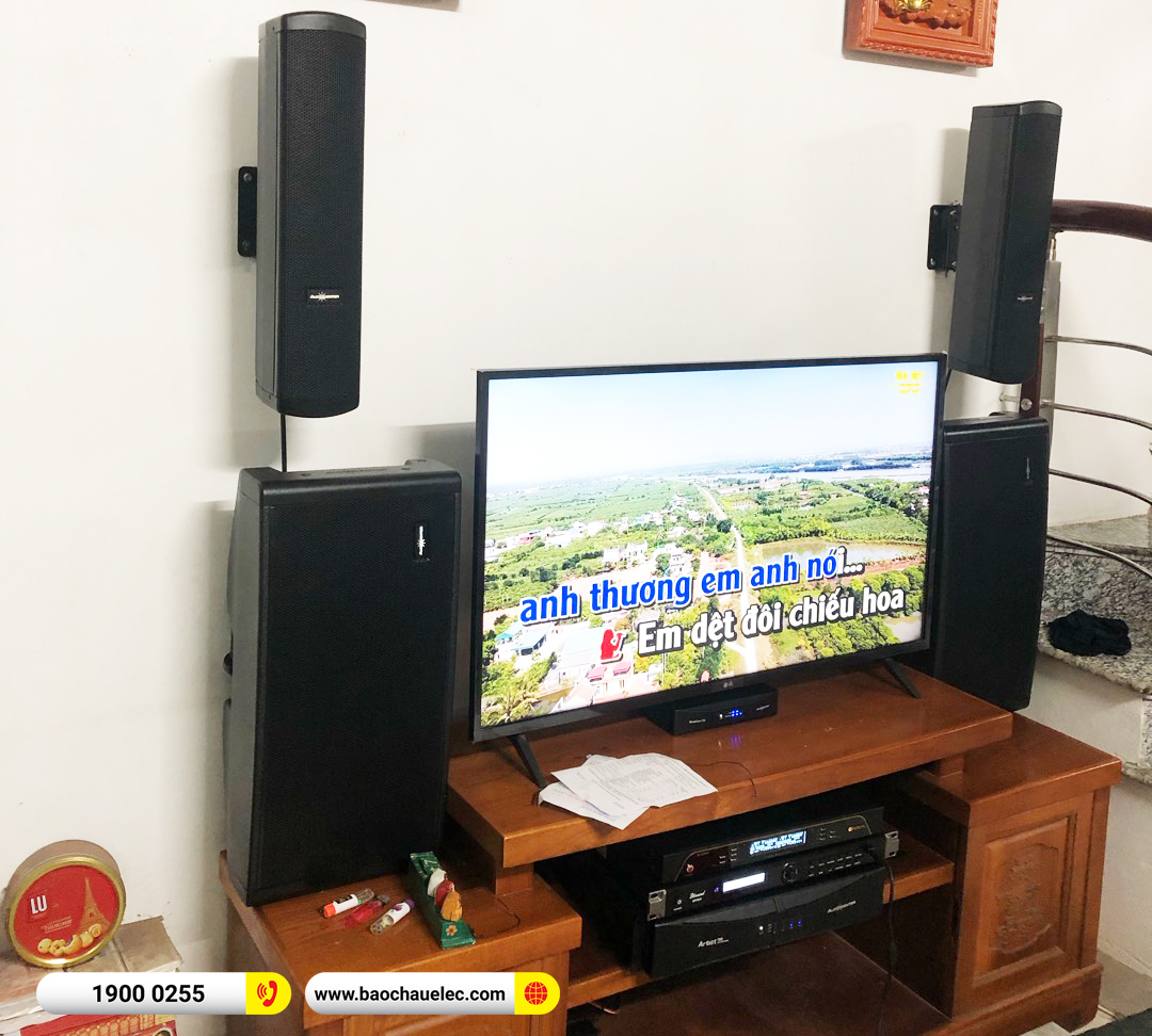 Lắp đặt d&agrave;n karaoke gắn tường Audiocenter cho anh Khu&ecirc; tại H&agrave; Nội