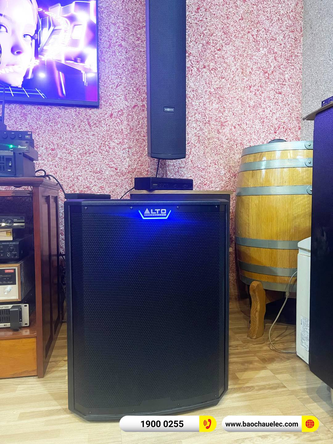 Lắp đặt d&agrave;n karaoke gắn tường Audiocenter cho anh T&acirc;n tại Đồng Nai