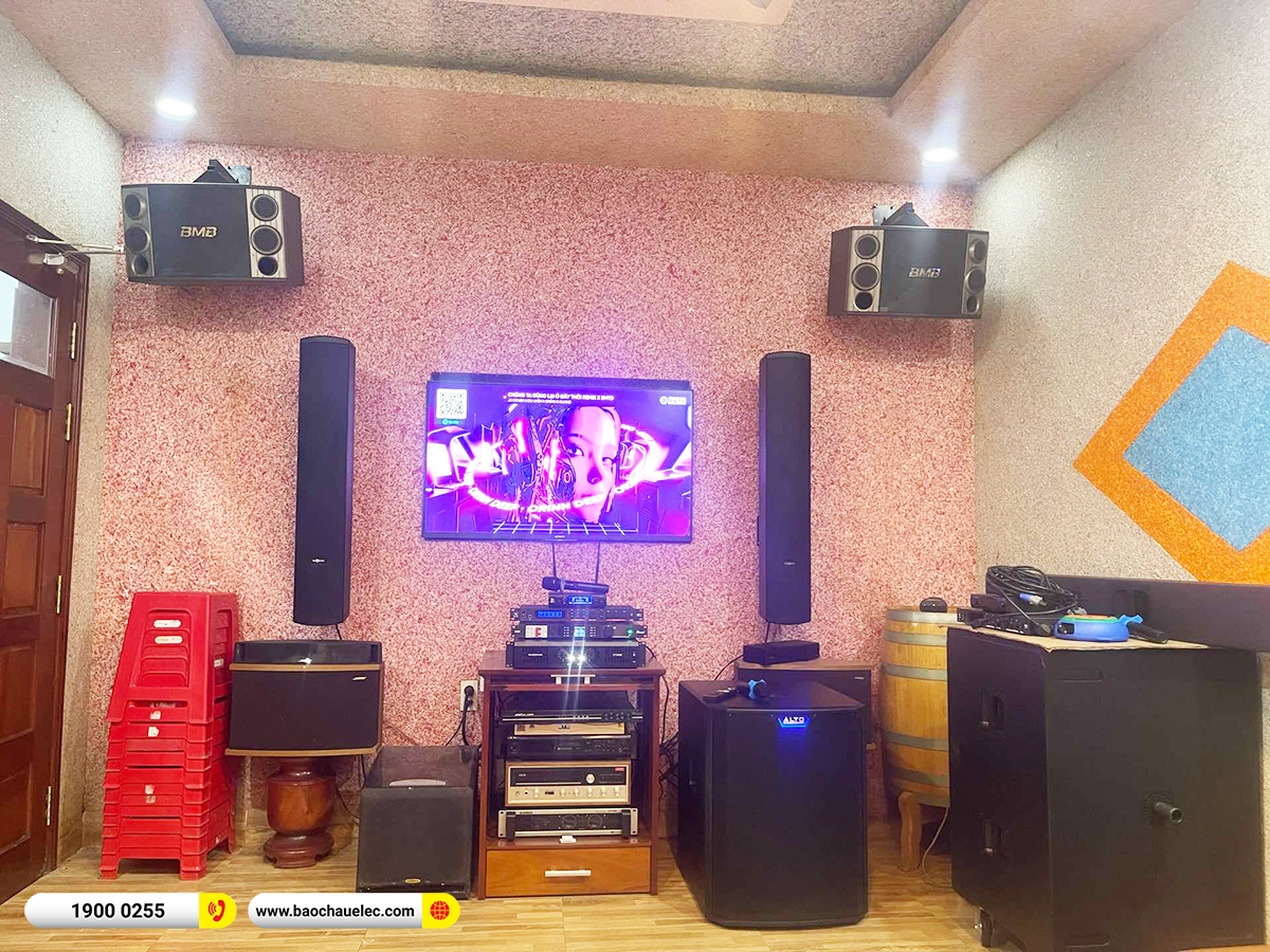 Lắp đặt d&agrave;n karaoke gắn tường Audiocenter cho anh T&acirc;n tại Đồng Nai