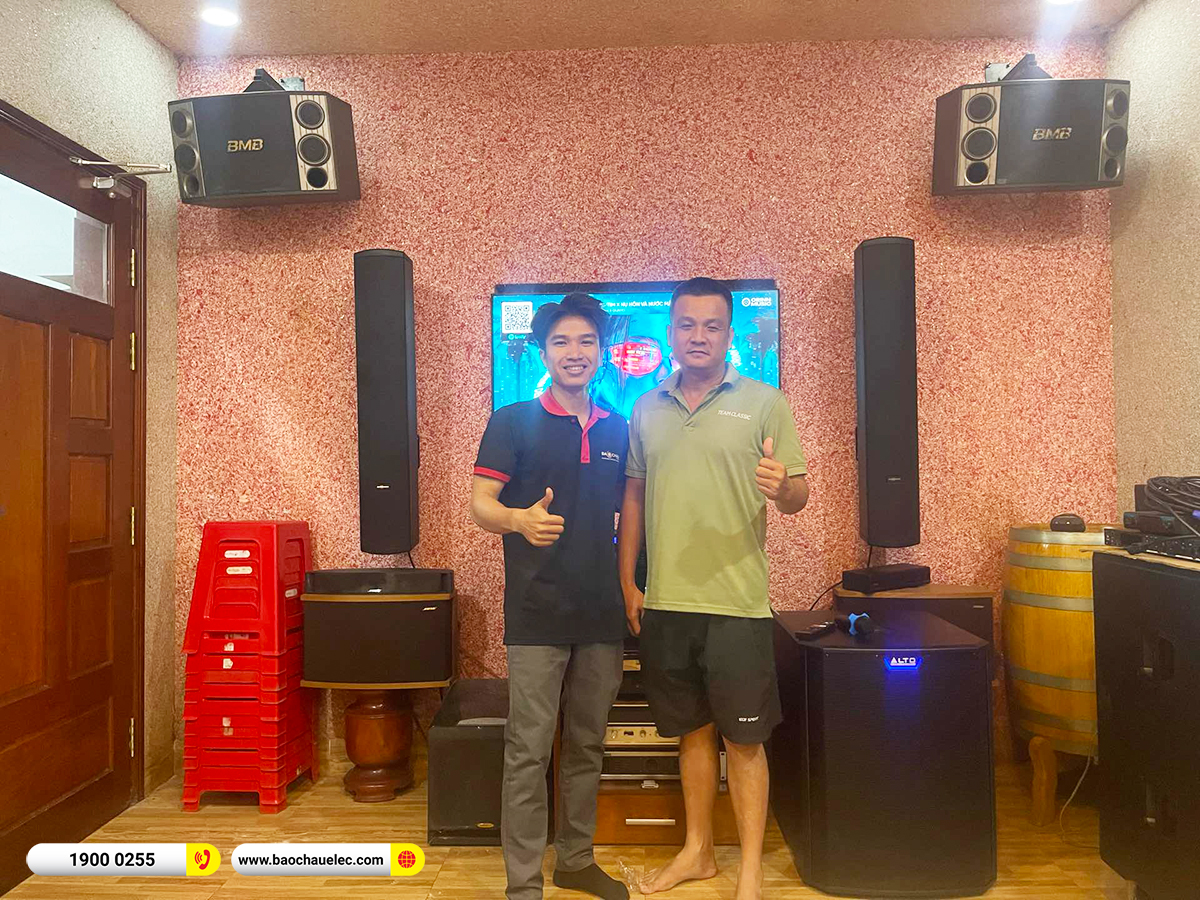 Lắp đặt d&agrave;n karaoke gắn tường Audiocenter cho anh T&acirc;n tại Đồng Nai
