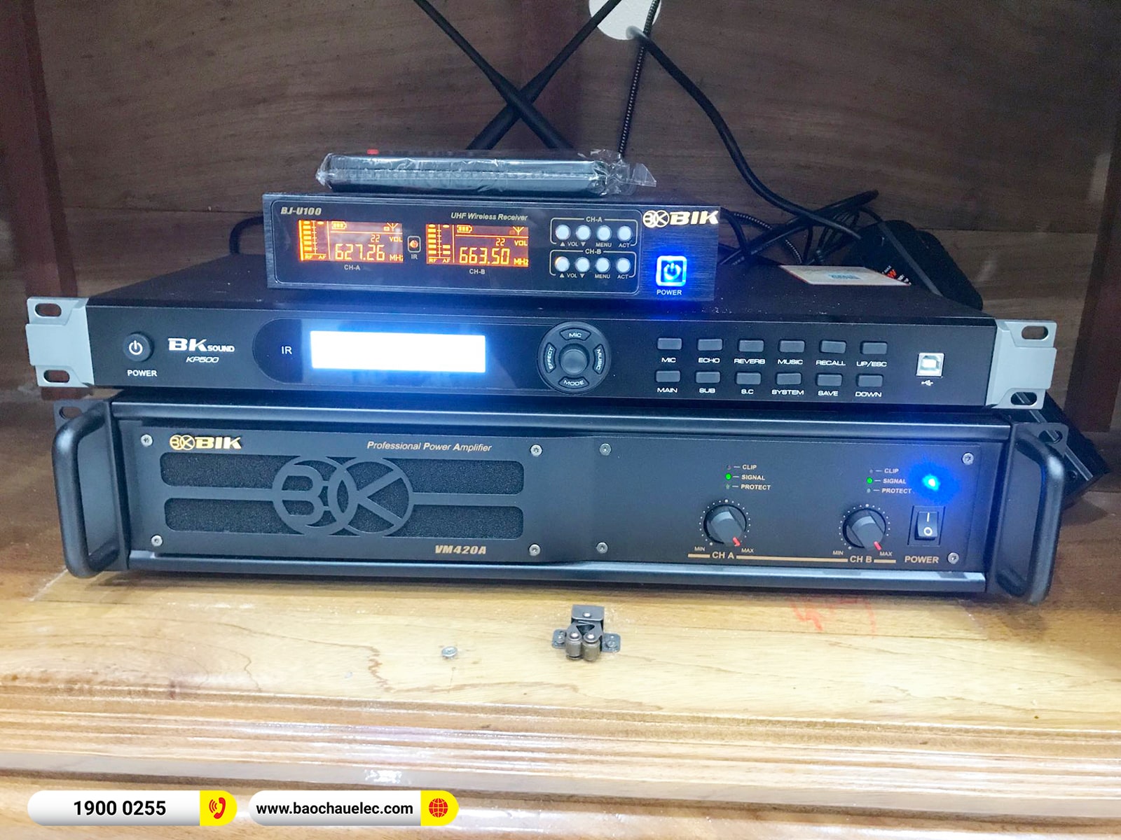 Lắp đặt d&agrave;n karaoke BIK hơn 26tr cho anh An tại Th&aacute;i B&igrave;nh (BIK BS-998X, VM420A, KP500, SW512, BJ-U100)