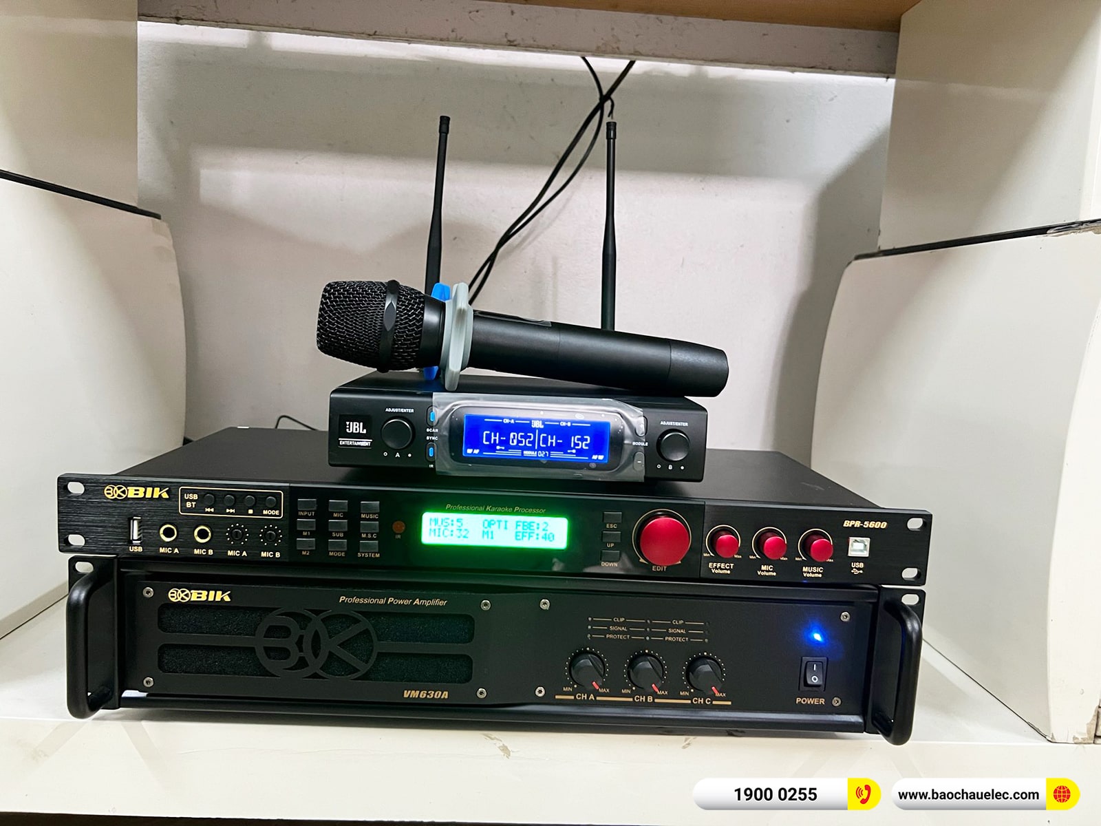 Lắp đặt d&agrave;n karaoke BIK hơn 47tr cho anh Đ&iacute;ch tại Hưng Y&ecirc;n (BIK BSP 412II, VM630A, BPR-5600, BJ-W66 Plus, VM300)