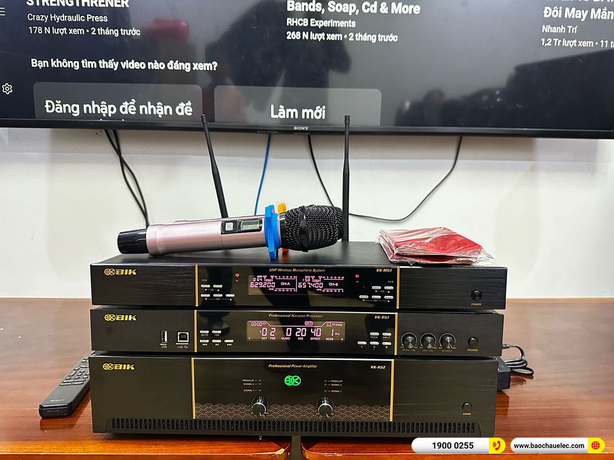Lắp đặt d&agrave;n karaoke BIK hơn 40tr cho anh Giang tại H&agrave; Nội 