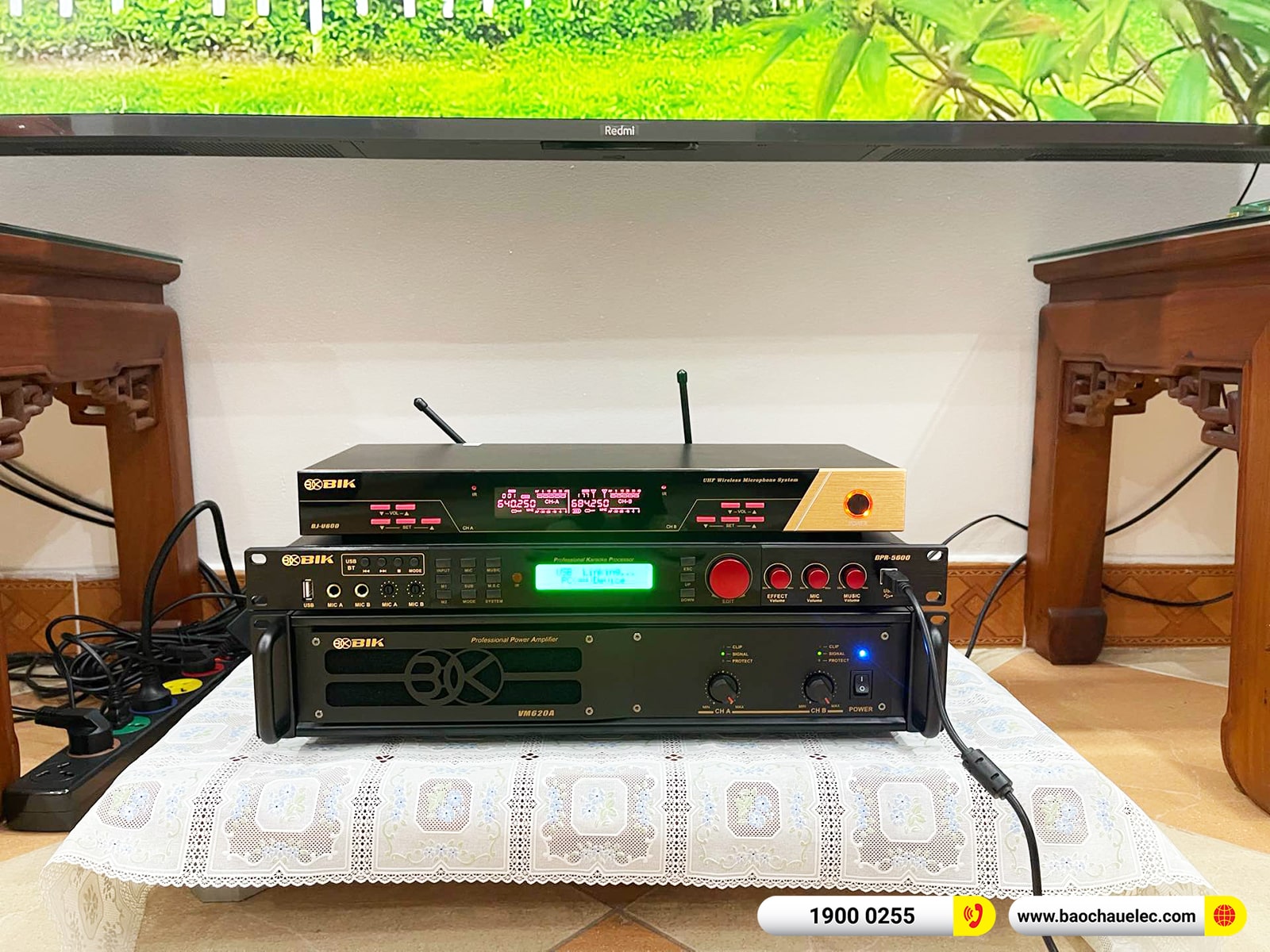 Lắp đặt d&agrave;n karaoke BIK hơn 47tr cho anh Kh&aacute;nh ở Vĩnh Ph&uacute;c (BIK BSP 812II, VM620A, BPR-8500, BJ-W25A, BJ-U600)