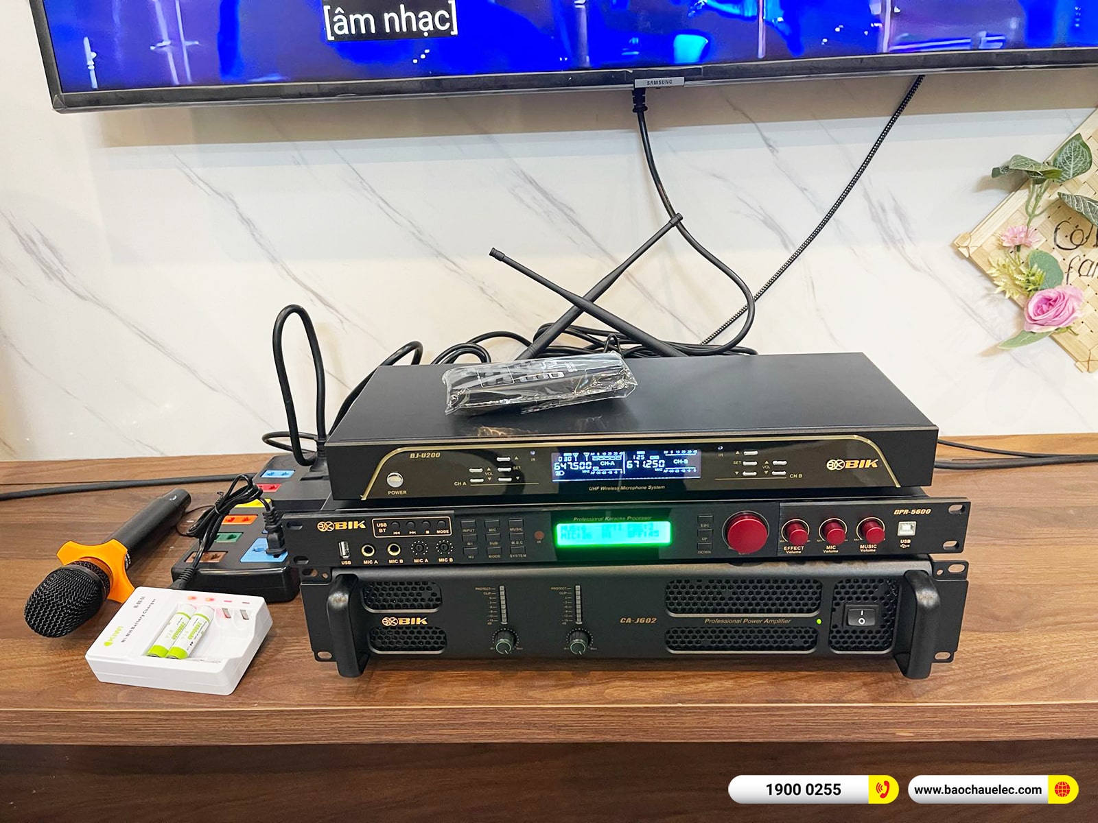 Lắp đặt d&agrave;n karaoke BIK hơn 42tr cho anh Th&agrave;nh tại Hải Ph&ograve;ng (BIK BSP 412II, CA-J602, BPR-5600, SW815, BJ-U200) 