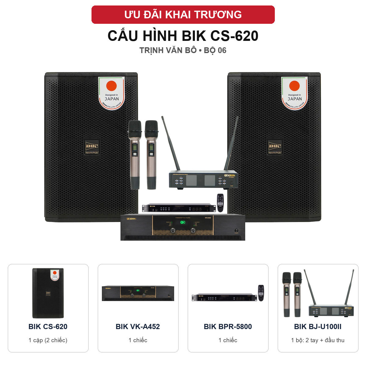 Cấu h&igrave;nh BIK CS-620 - Bộ 06