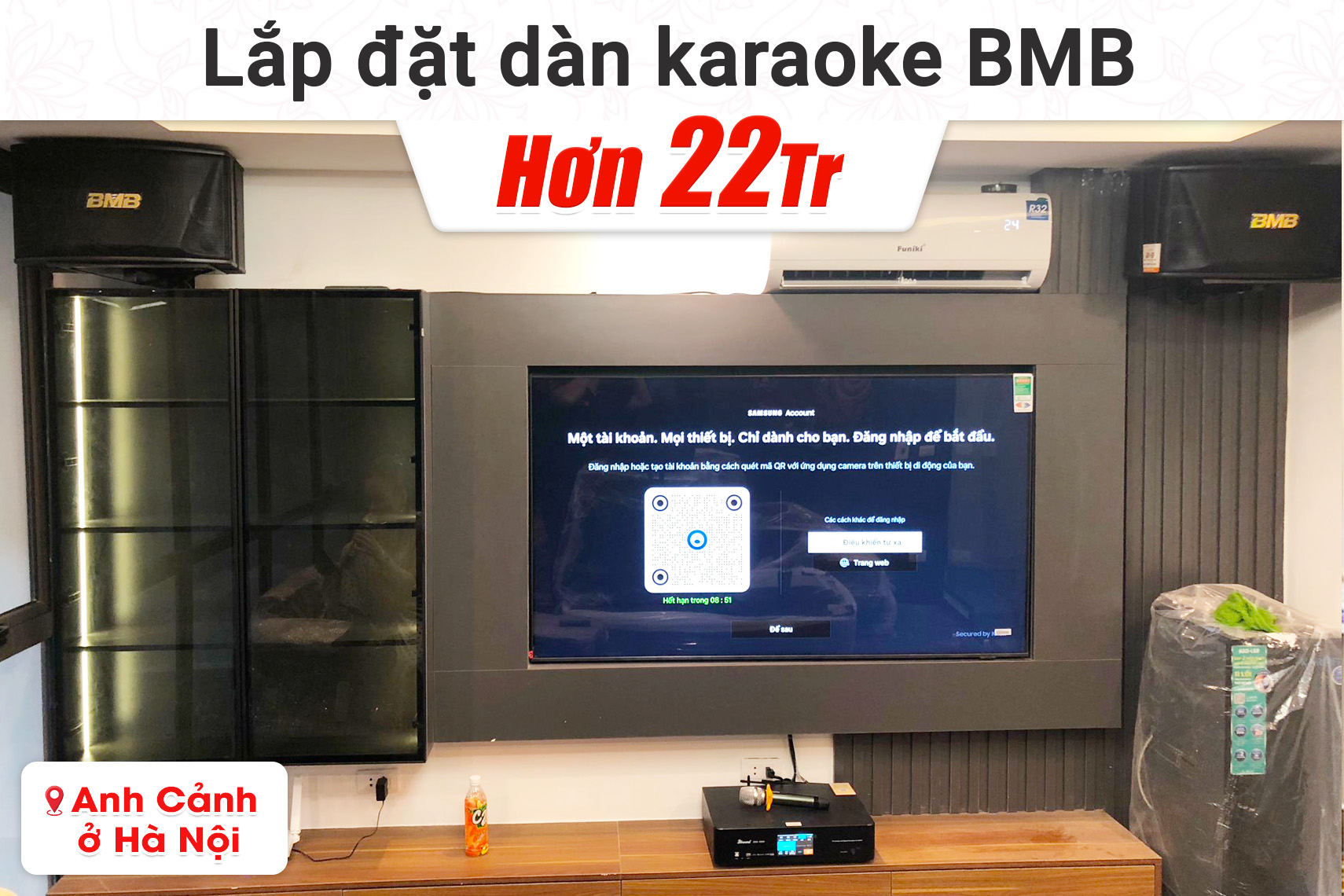 Lắp đặt dàn karaoke BMB hơn 22tr cho anh Cảnh tại Hà Nội