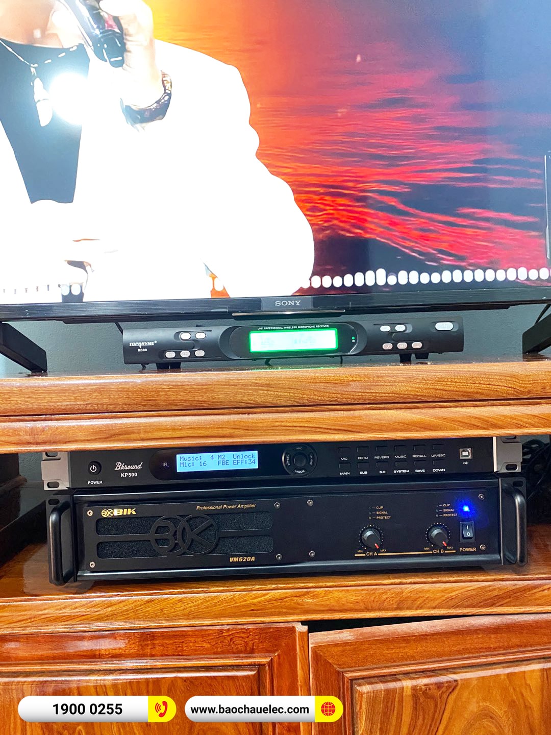 Lắp đặt dàn karaoke BMB hơn 42tr cho anh Hiếu tại Bắc Giang (BMB 1210SE, VM620A, KP500, SW512, Toprhyme M300)