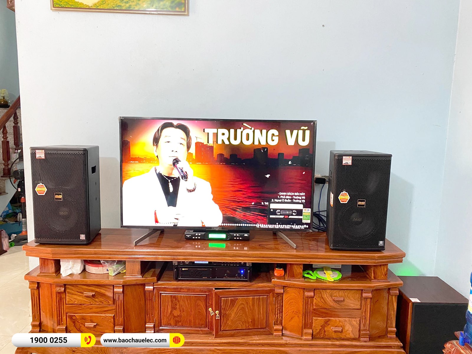 Lắp đặt dàn karaoke BMB hơn 42tr cho anh Hiếu tại Bắc Giang (BMB 1210SE, VM620A, KP500, SW512, Toprhyme M300)