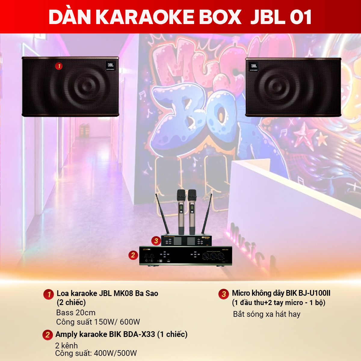 D&agrave;n karaoke box JBL 01