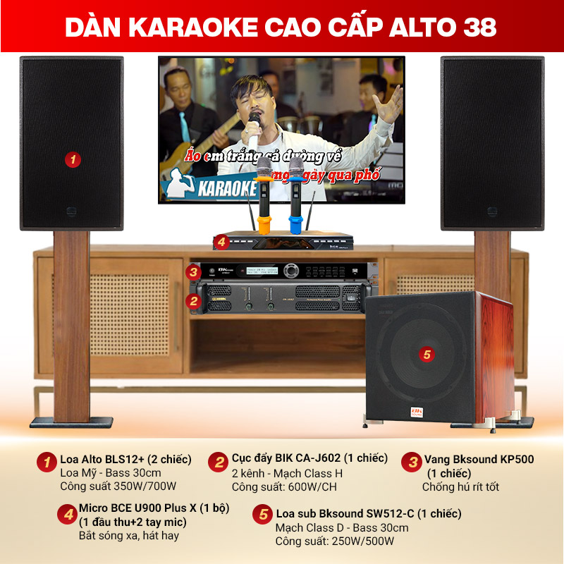D&agrave;n karaoke cao cấp Alto 38