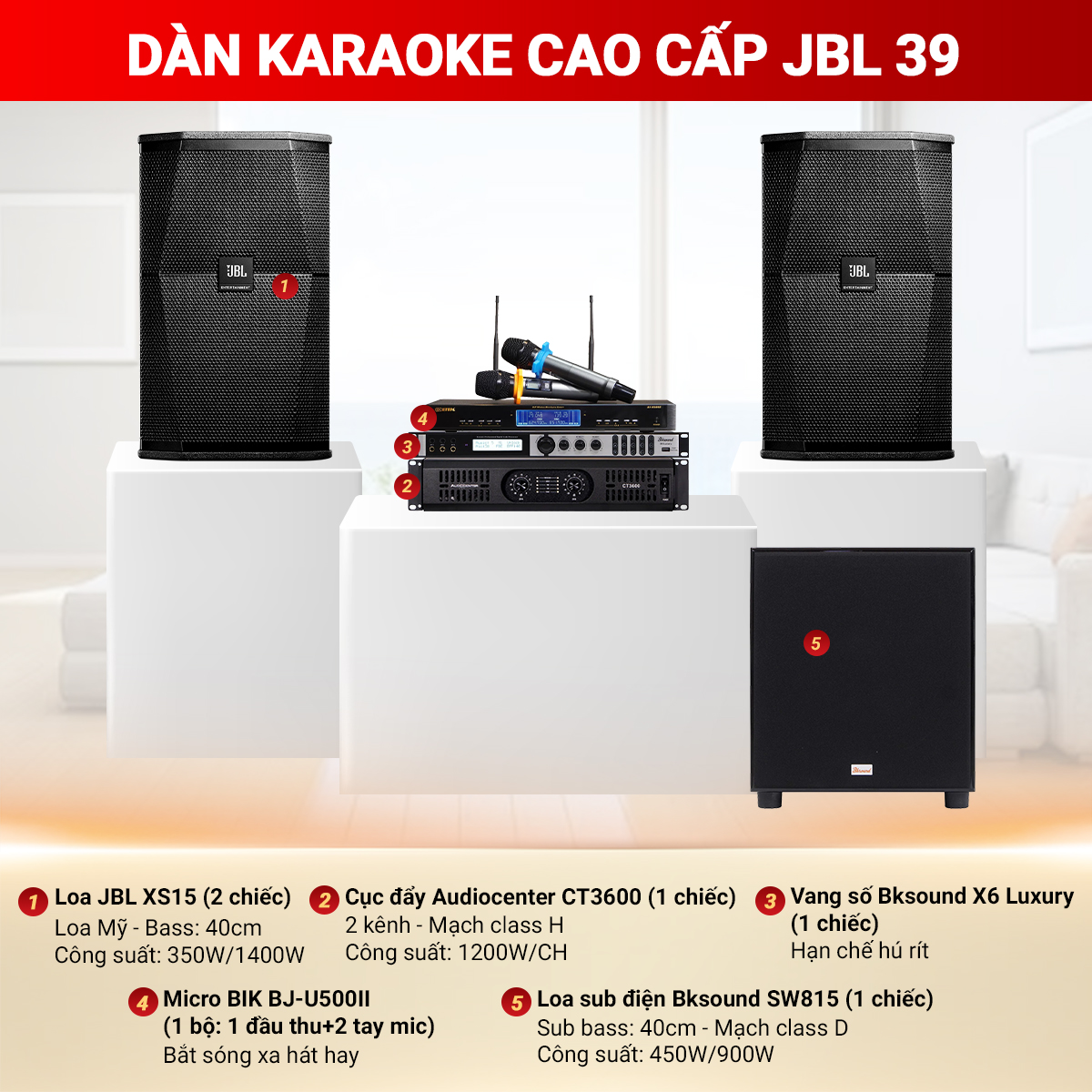 Dàn karaoke cao cấp JBL 39