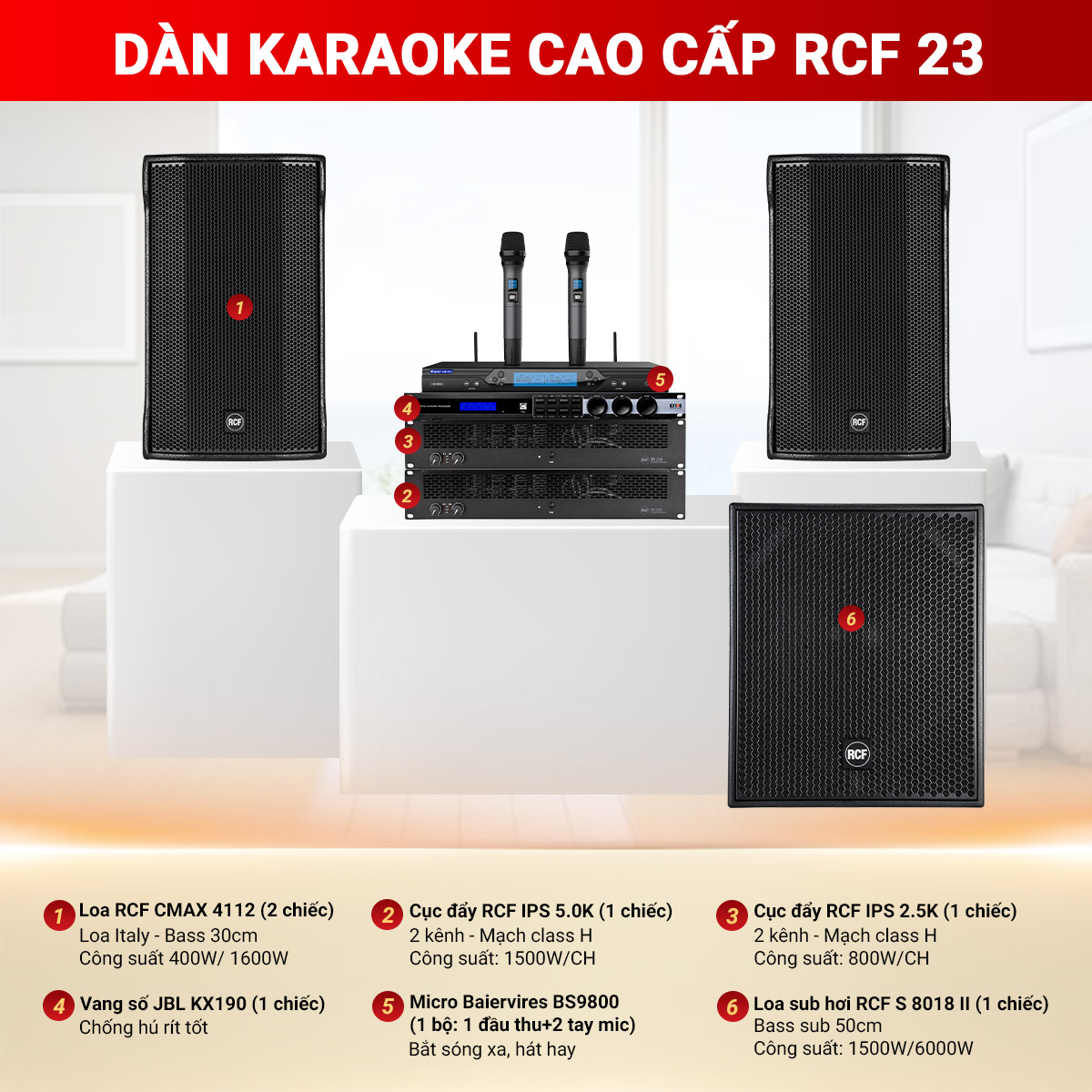 D&agrave;n karaoke cao cấp RCF 23