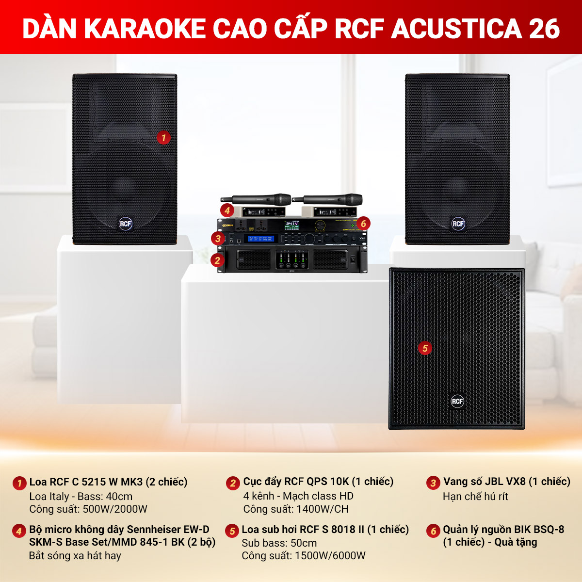 D&agrave;n karaoke cao cấp RCF Acustica 26