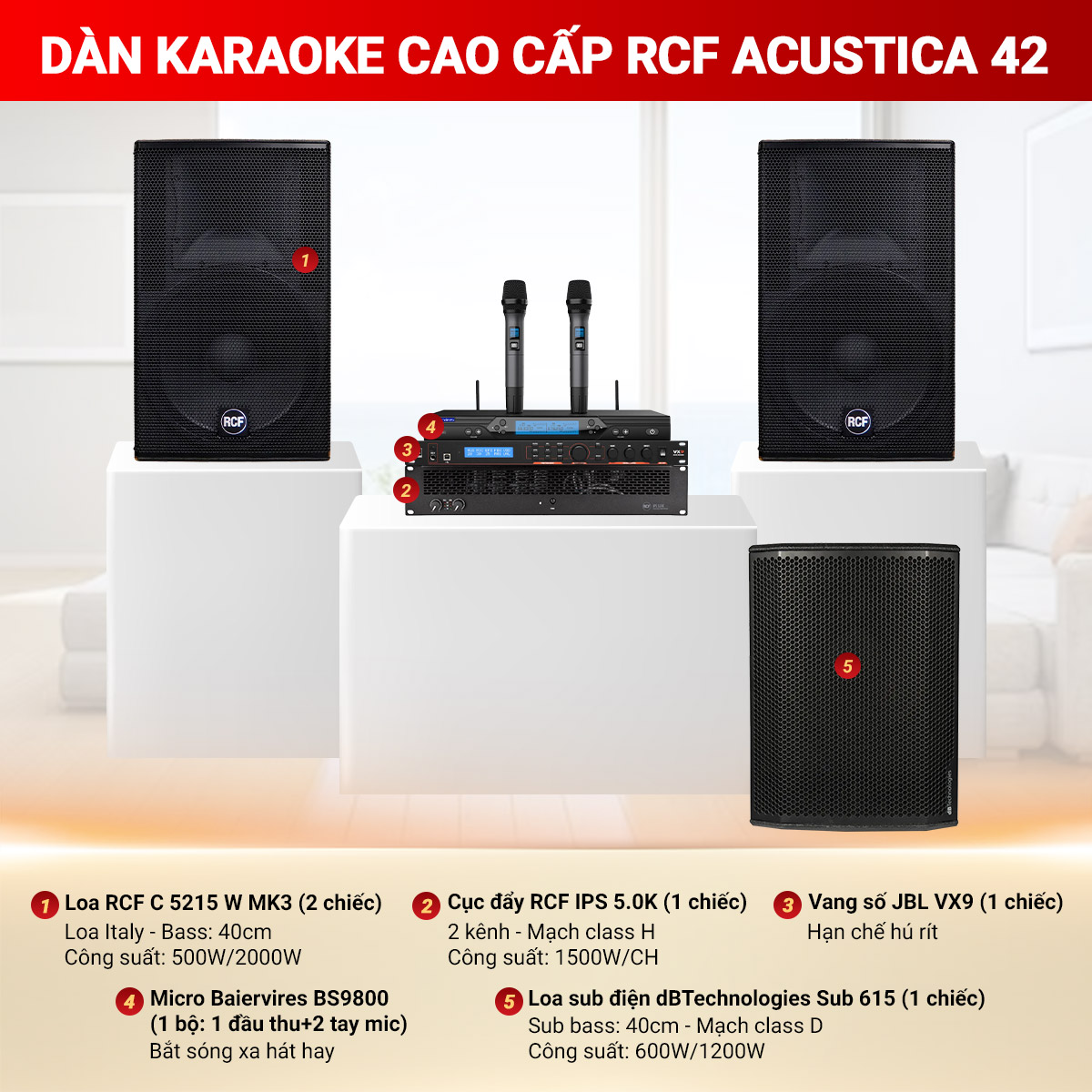 D&agrave;n karaoke cao cấp RCF Acustica 42