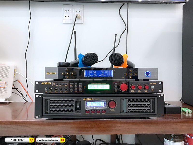 Lắp đặt d&agrave;n karaoke BIK hơn 40tr cho chị H&agrave; tại Nam Định (BIK BSP 412II, BPA-6200, BPR-5600, BJ-W25AV, BJ-U500)