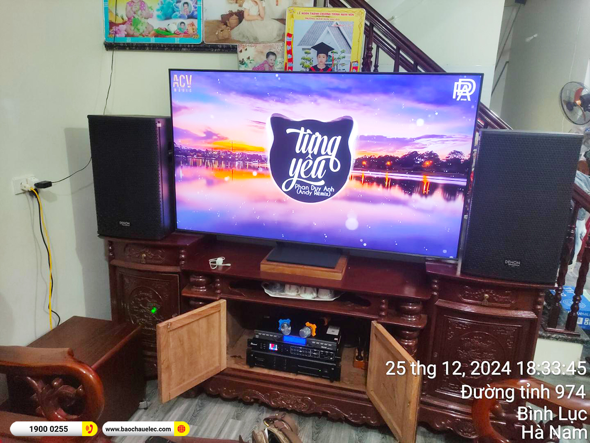 Lắp đặt d&agrave;n karaoke Denon hơn 32tr cho chị Hằng tại H&agrave; Nam