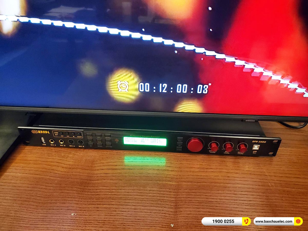 Lắp đặt d&agrave;n karaoke BIK hơn 31tr cho chị Nga tại H&agrave; Nội (BIK BSP 410II, VM620A, BPR-5600, BJ-U500)