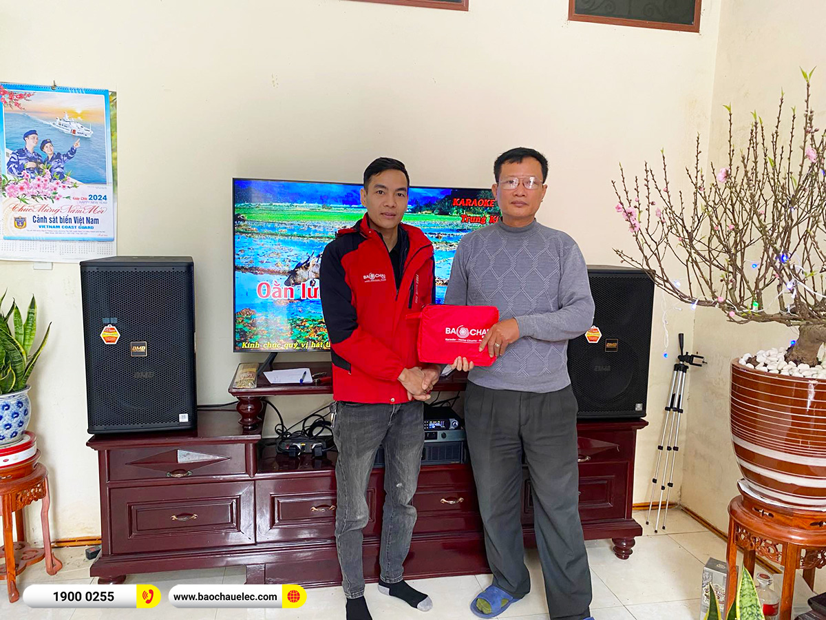 Lắp đặt d&agrave;n karaoke BMB hơn 58tr cho ch&uacute; Du&acirc;n tại Th&aacute;i B&igrave;nh (BMB 1212SE, DAD 950, KSP50) 