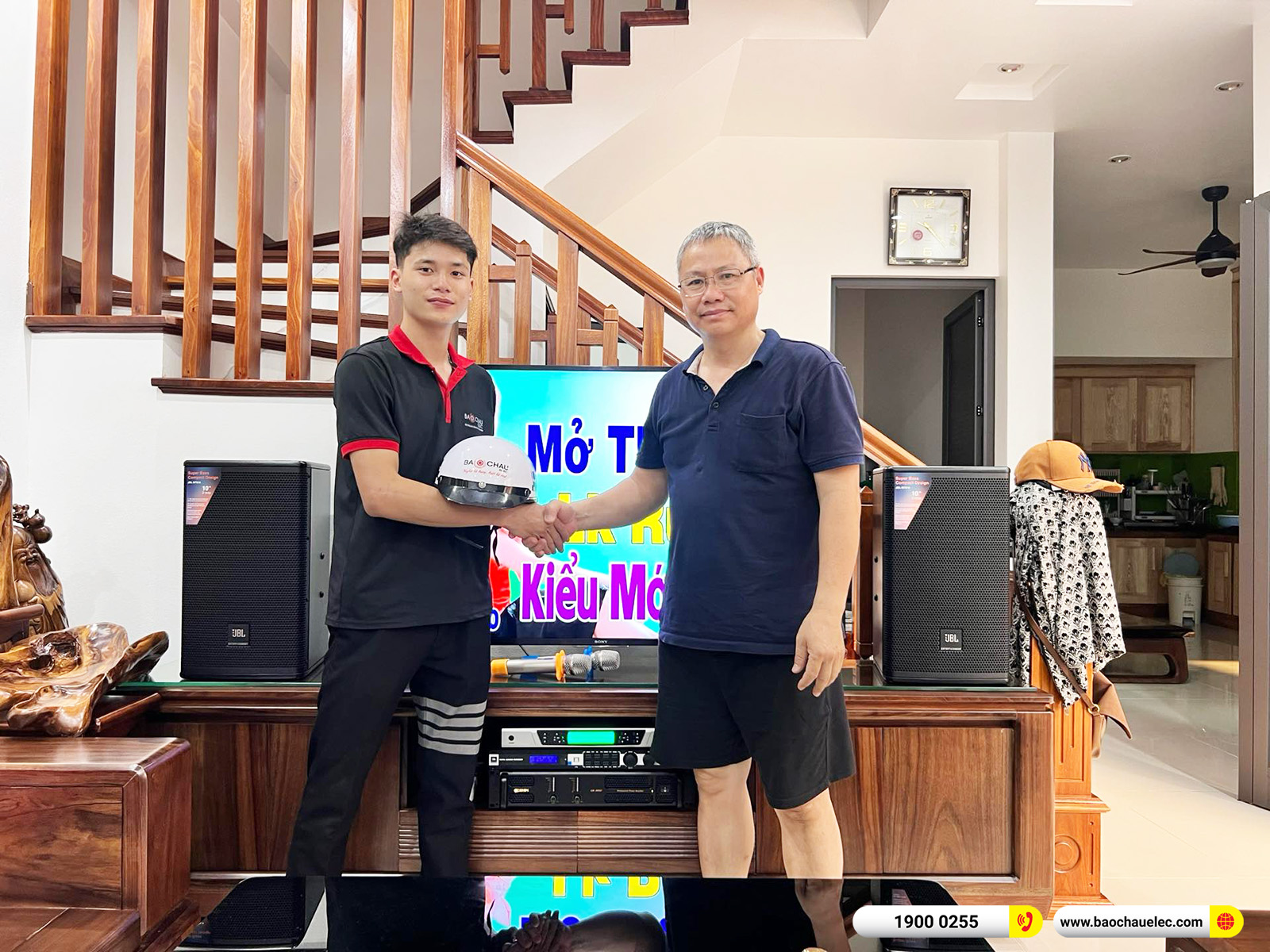 Lắp đặt d&agrave;n karaoke JBL hơn 46tr cho ch&uacute; Lực tại H&agrave; Nội 