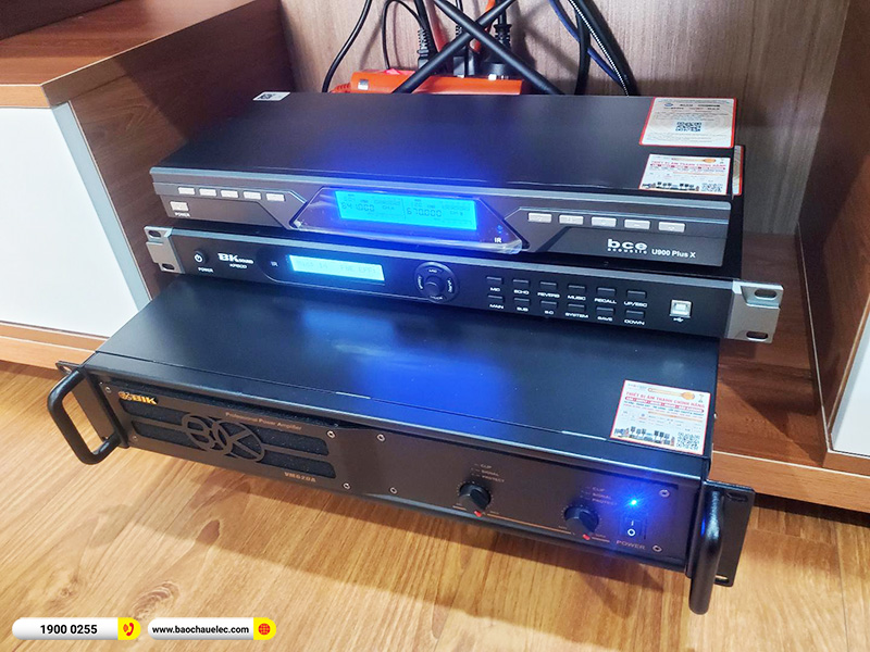 Lắp đặt d&agrave;n karaoke Denon hơn 34tr cho c&ocirc; Thủy tại H&agrave; Nội (Denon DP-R312, VM620A, KP500, SW212, U900 Plus X)
