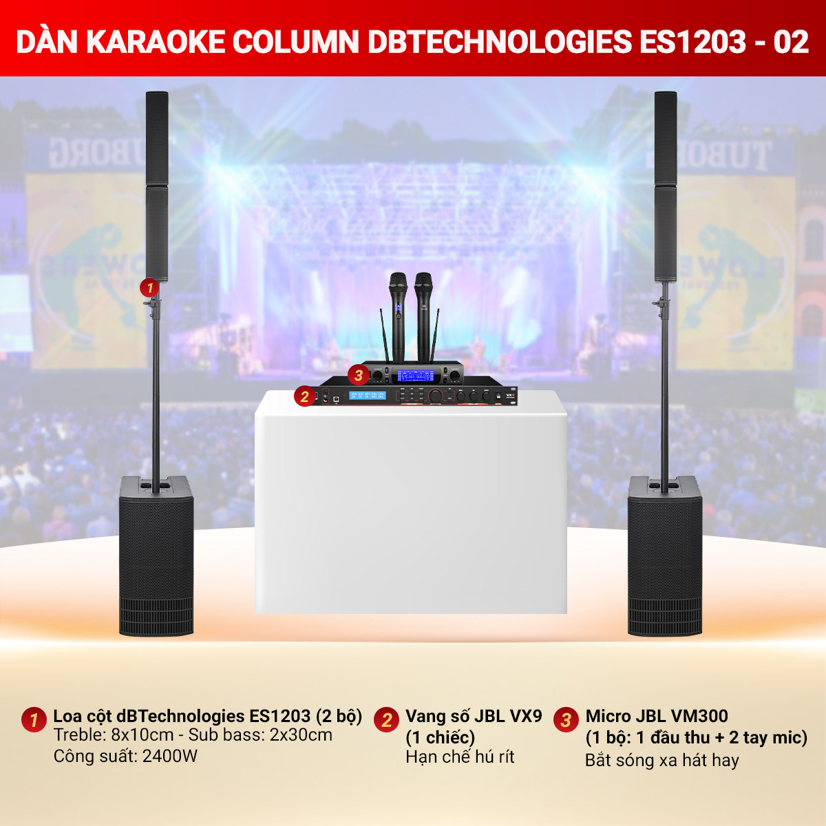 D&agrave;n karaoke Column Array dBTechnologies ES1203 - 02