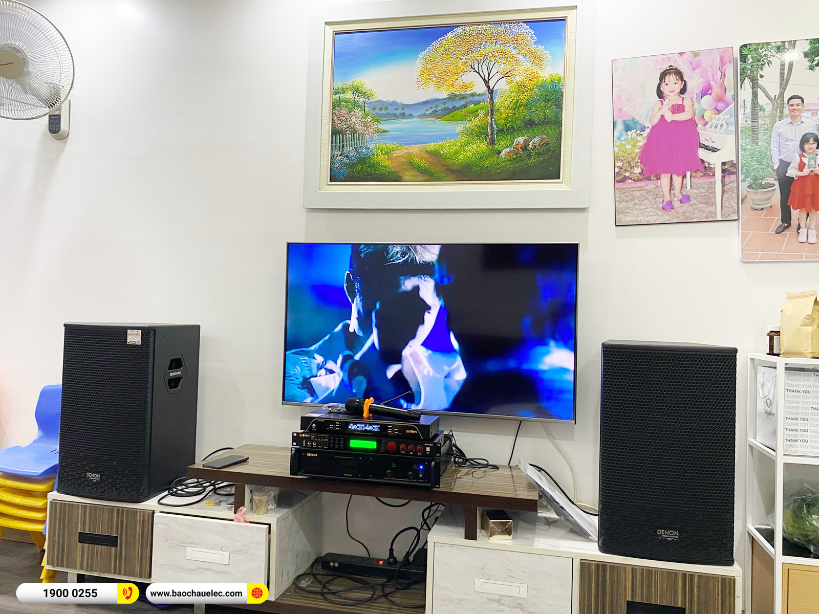 Lắp đặt d&agrave;n karaoke Denon hơn 32tr cho anh Hiển tại H&agrave; Nội