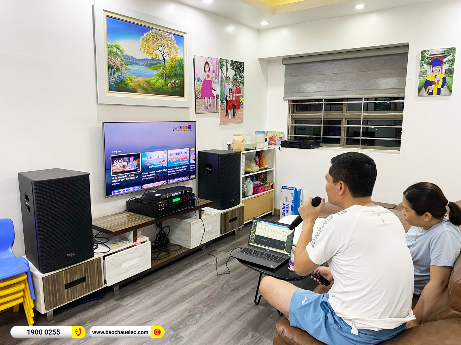 Lắp đặt d&agrave;n karaoke Denon hơn 32tr cho anh Hiển tại H&agrave; Nội