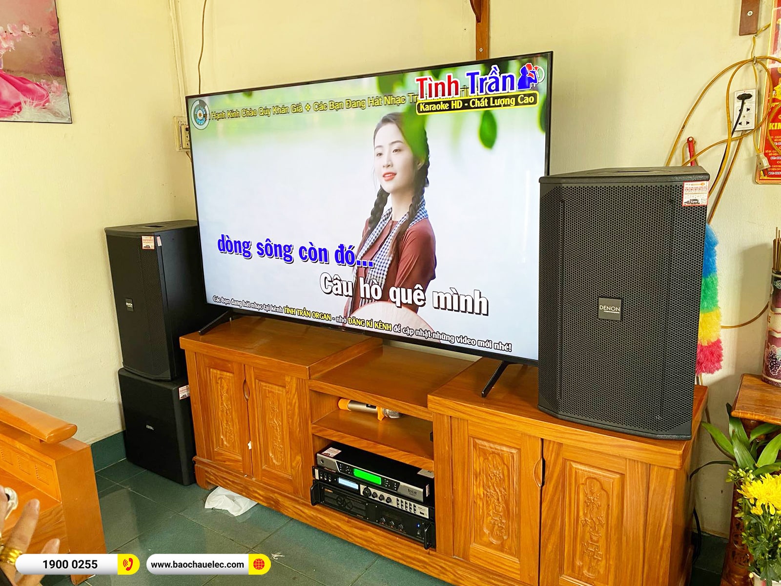 Lắp đặt d&agrave;n karaoke Denon hơn 51tr cho chị H&ograve;a tại Đồng Nai (Denon DN512, VM830A, X6 Luxury, BJ-W35, UGX12)