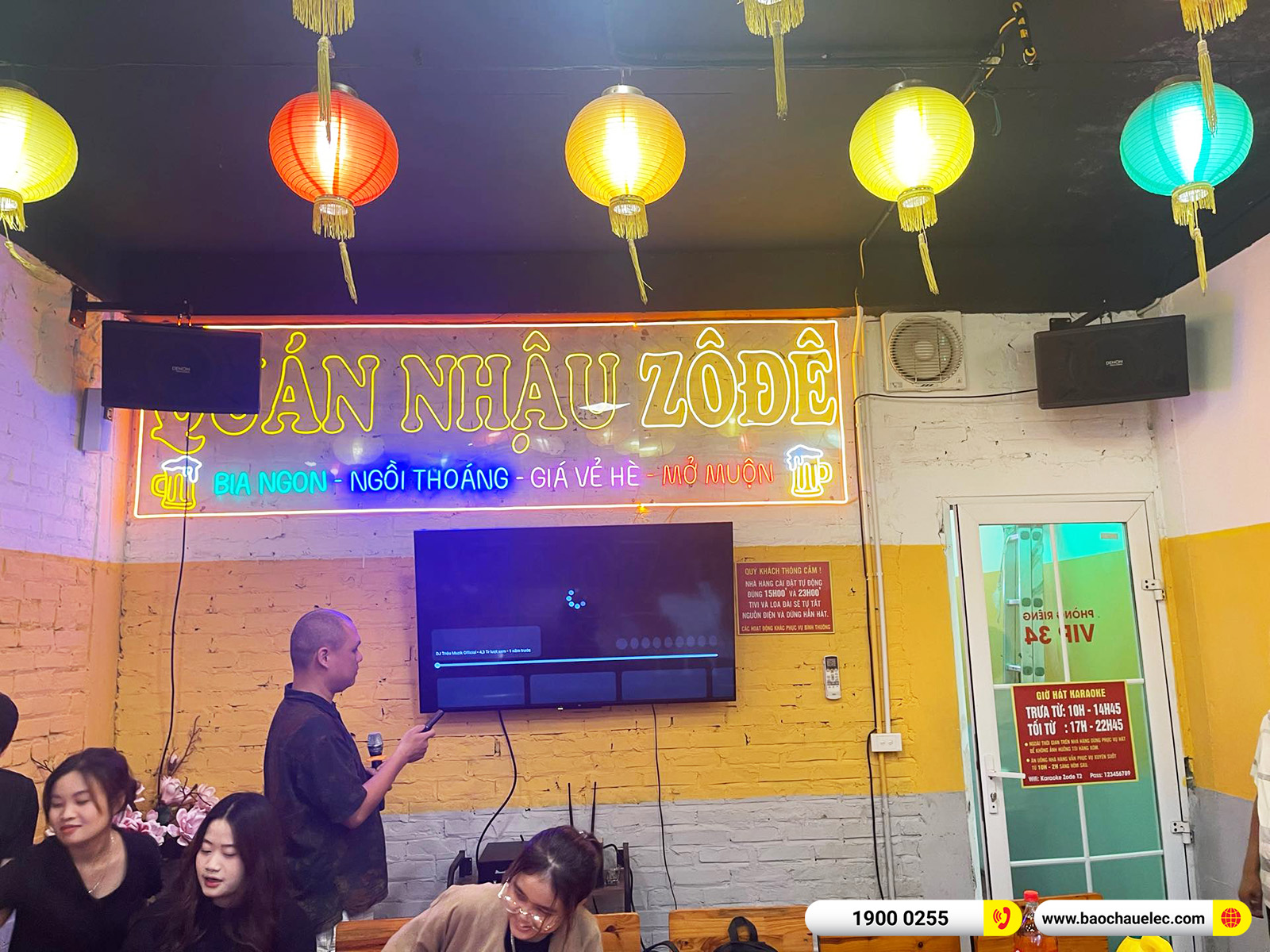 Lắp đặt d&agrave;n karaoke Denon hơn 15tr cho Qu&aacute;n nhậu Z&ocirc; Đ&ecirc; tại H&agrave; Nội