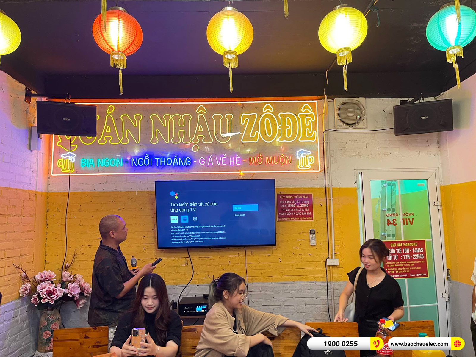 Lắp đặt d&agrave;n karaoke Denon hơn 15tr cho Qu&aacute;n nhậu Z&ocirc; Đ&ecirc; tại H&agrave; Nội