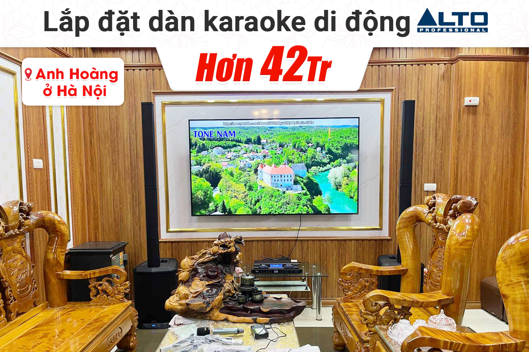 Lắp đặt dàn karaoke di động Alto hơn 42tr cho anh Hoàng tại Hà Nội