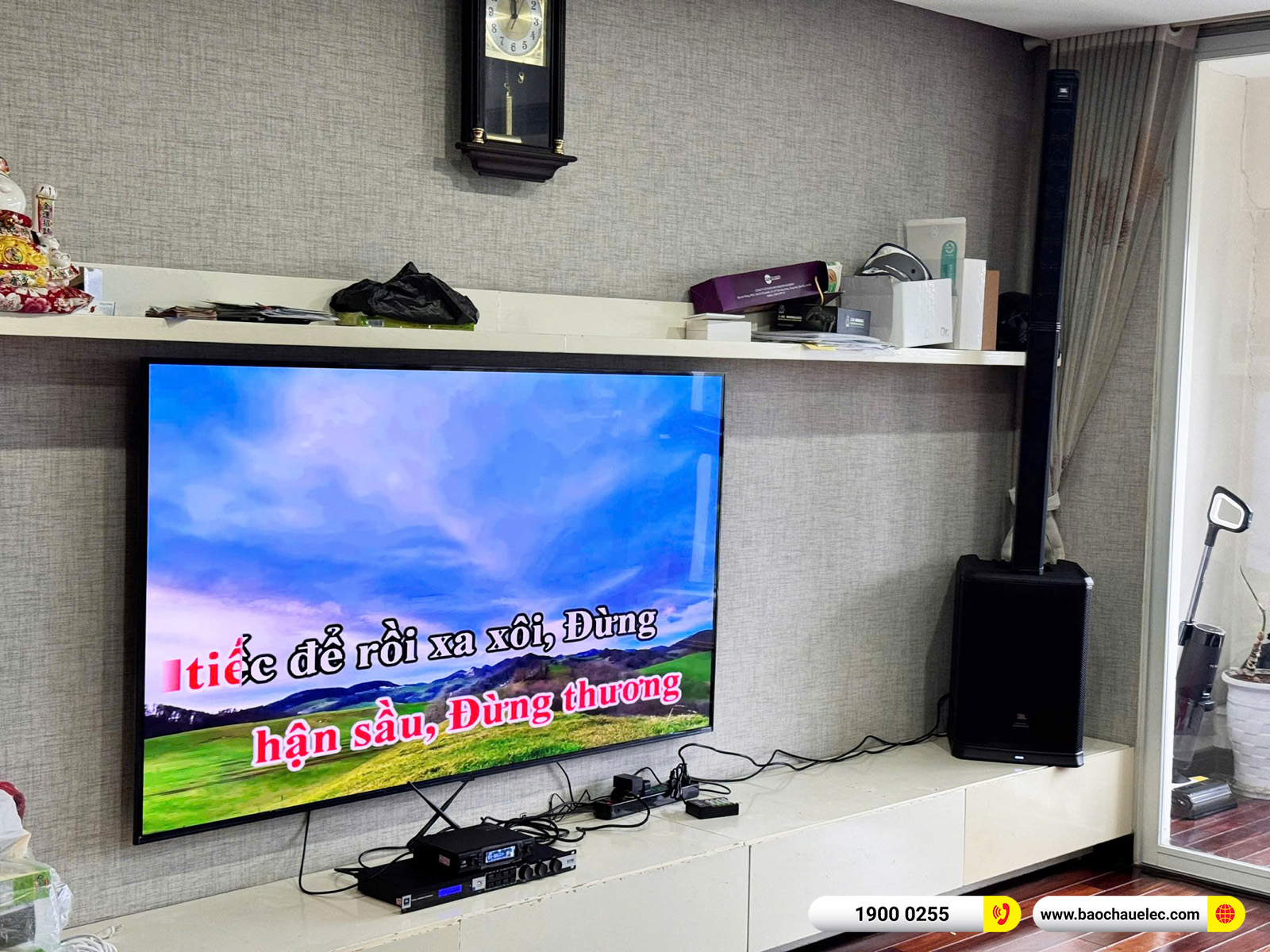 Lắp đặt d&agrave;n karaoke di động JBL gần 50tr cho anh Hưng tại H&agrave; Nội 