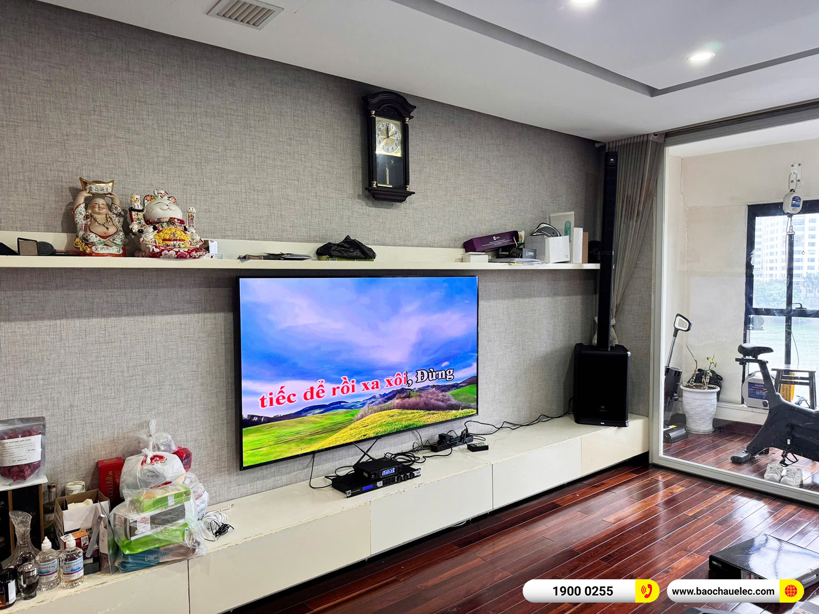 Lắp đặt d&agrave;n karaoke di động JBL gần 50tr cho anh Hưng tại H&agrave; Nội 