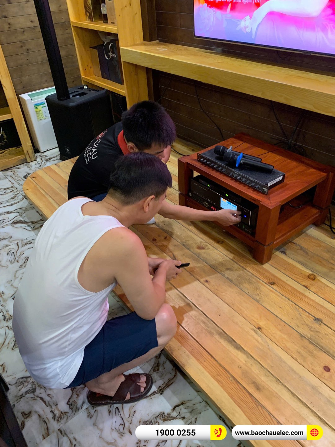 Lắp đặt d&agrave;n karaoke di động JBL hơn 100tr cho anh Sơn tại Bắc Ninh