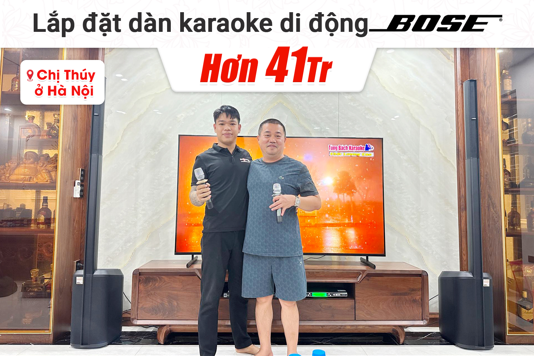 Lắp đặt dàn karaoke di động Bose hơn 41tr cho chị Thúy tại Hà Nội (Bose L1 Pro8, JBL KX180A, Baiervires BS-790s)