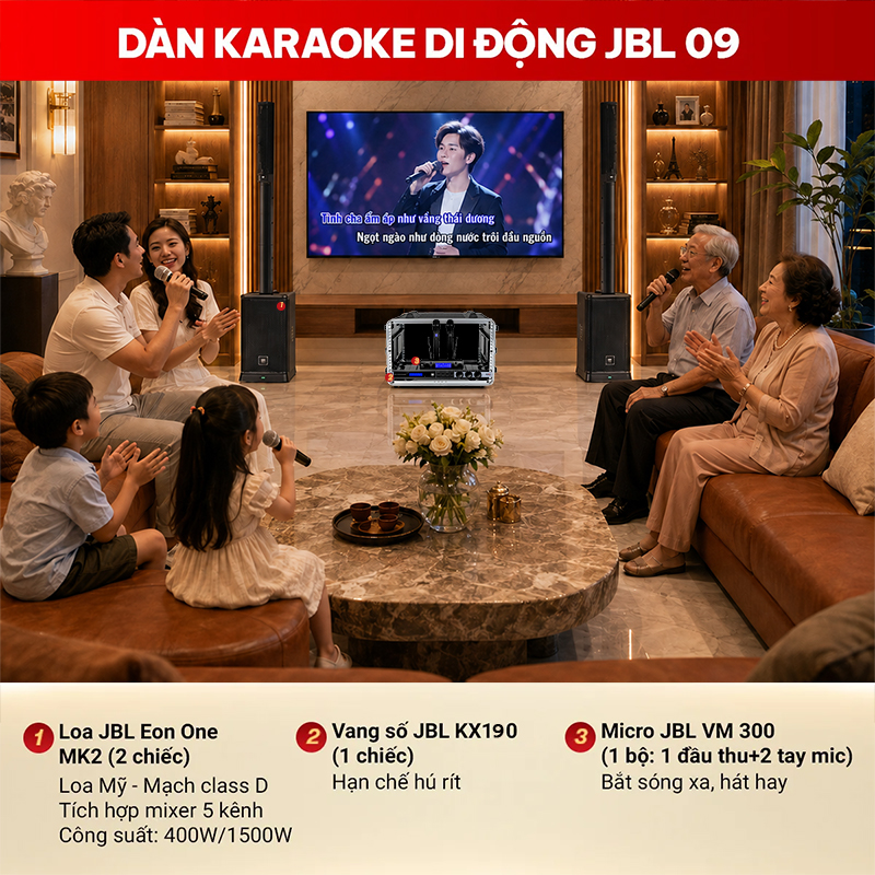 D&agrave;n karaoke di động JBL 09