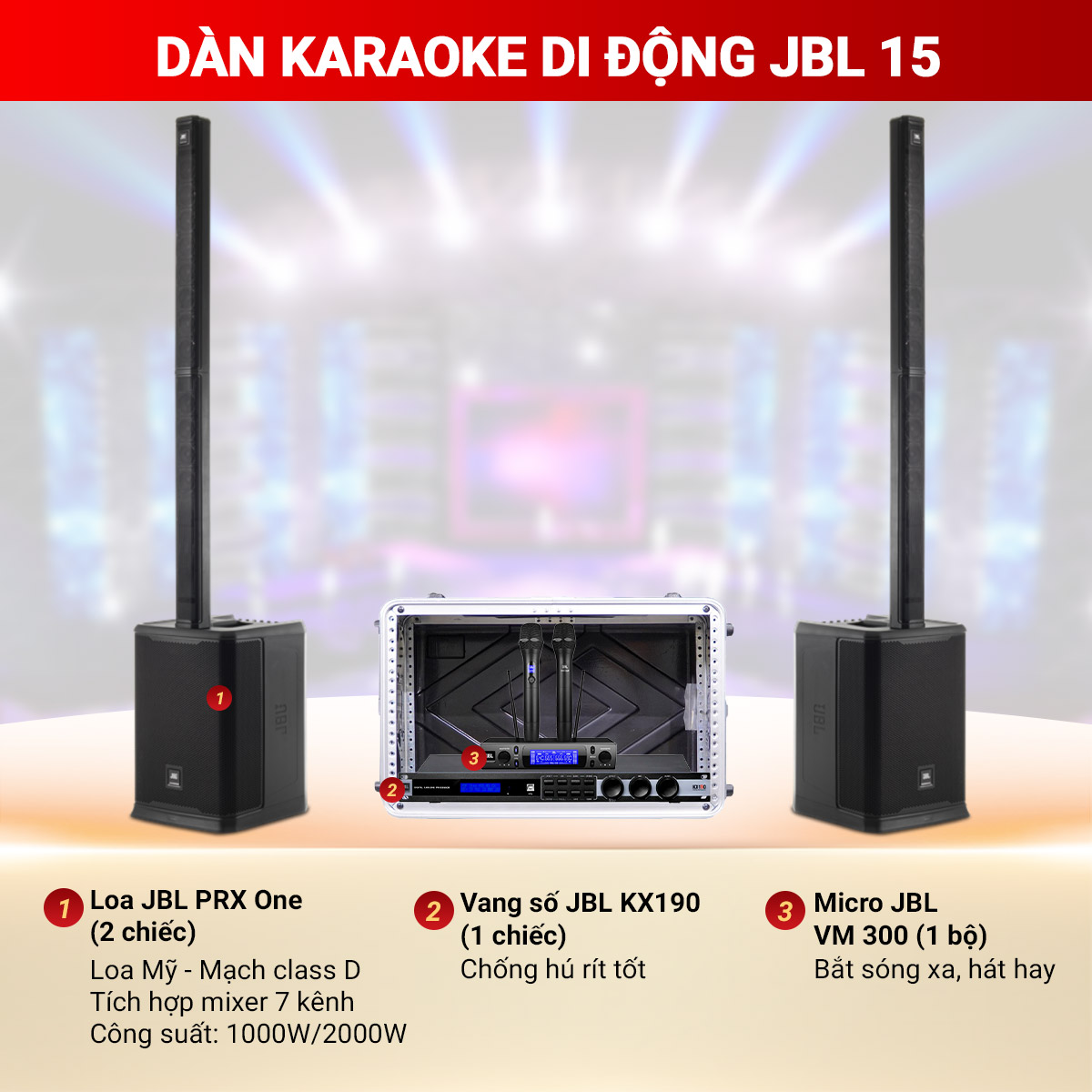 D&agrave;n karaoke di động JBL 15
