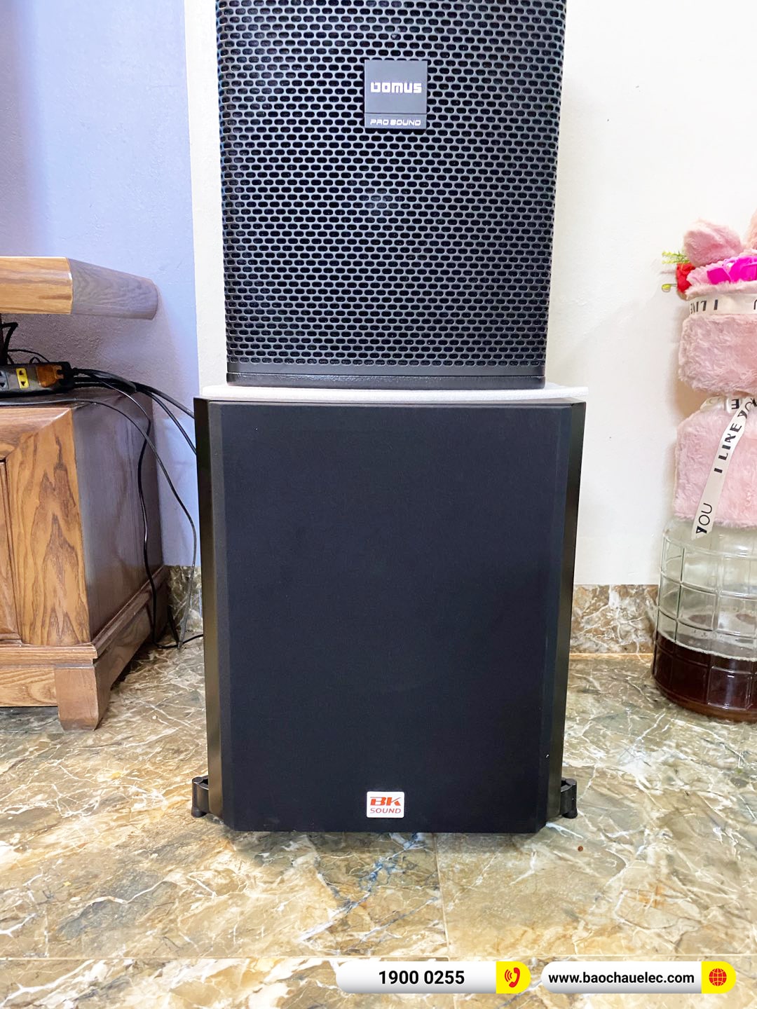 Lắp đặt d&agrave;n karaoke Domus hơn 37tr cho anh H&agrave; tại H&agrave; Nội (Domus DP6120 Max, VM620A, BPR-5600, SW612, M300)