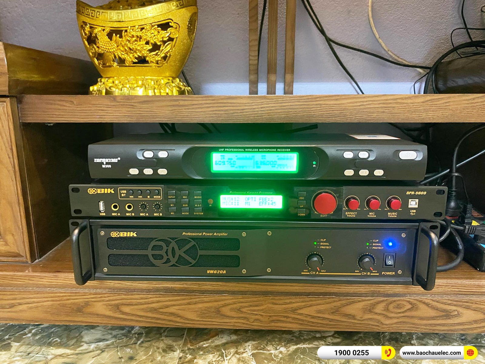 Lắp đặt d&agrave;n karaoke Domus hơn 37tr cho anh H&agrave; tại H&agrave; Nội (Domus DP6120 Max, VM620A, BPR-5600, SW612, M300)