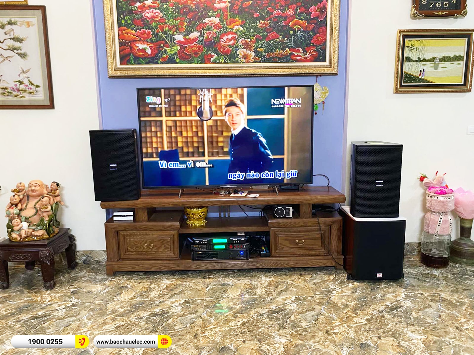 Lắp đặt d&agrave;n karaoke Domus hơn 37tr cho anh H&agrave; tại H&agrave; Nội (Domus DP6120 Max, VM620A, BPR-5600, SW612, M300)