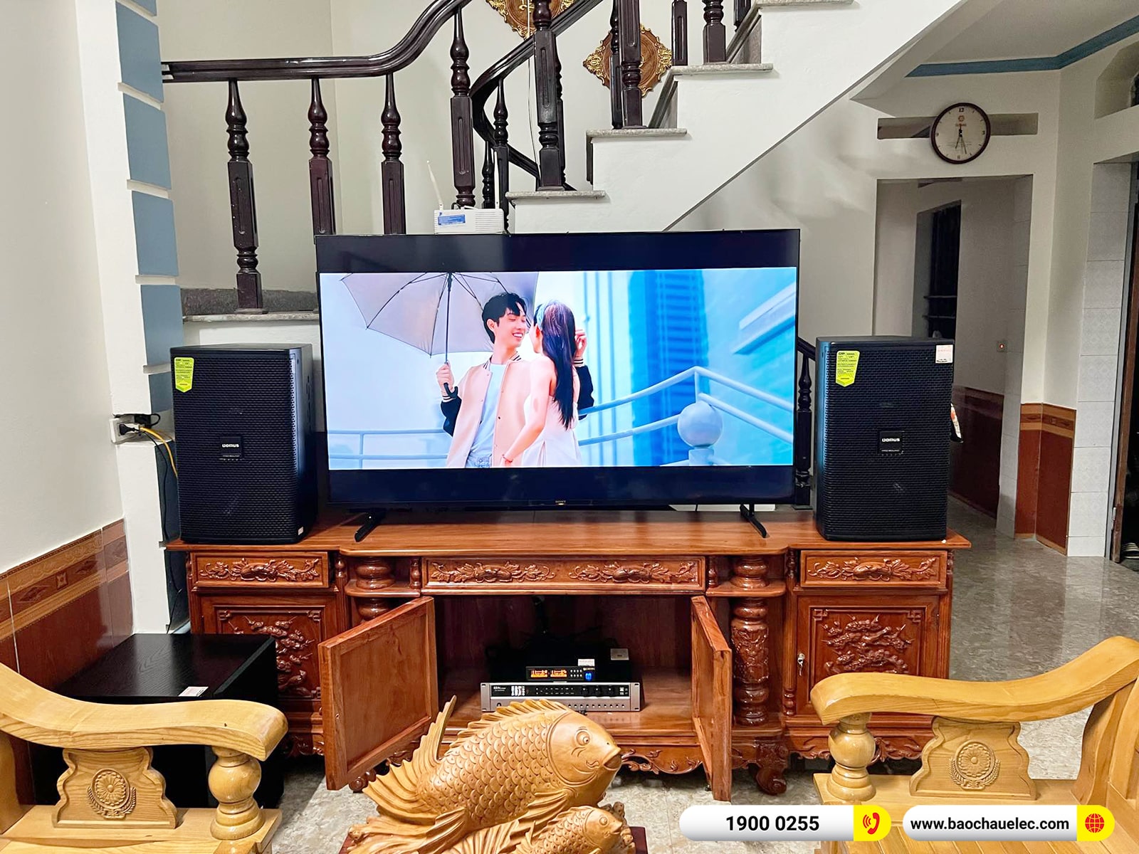 Lắp đặt d&agrave;n karaoke Domus hơn 27tr cho anh Long tại Hưng Y&ecirc;n (Domus DP6120 Max, BKSound DP3600, SW612, BJ-U100)