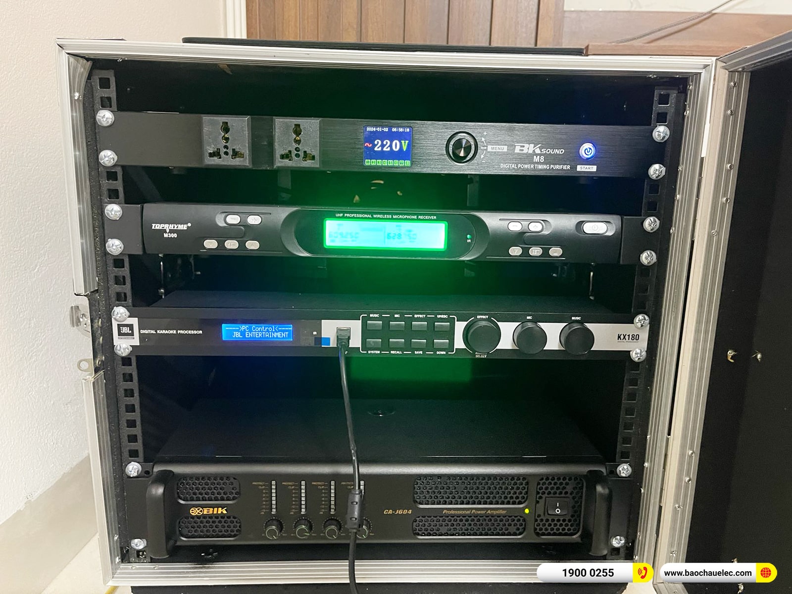 Lắp đặt d&agrave;n karaoke Domus gần 56tr cho anh Mạnh tại H&agrave; Nội (Domus DP6100 Max, CA-J604, KX180A, BJ-W30, BKSound M8)