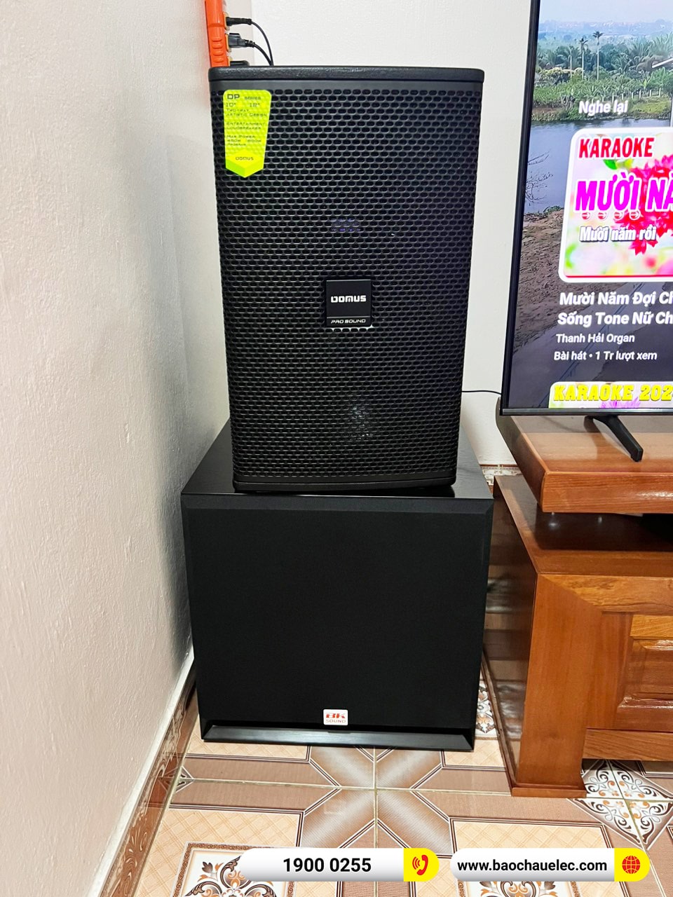Lắp đặt d&agrave;n karaoke Domus hơn 33tr cho chị Thu tại Bắc Ninh (DP6120 Max, VM620A, DSP-9000 Plus, SW715, U900 Plus X) 