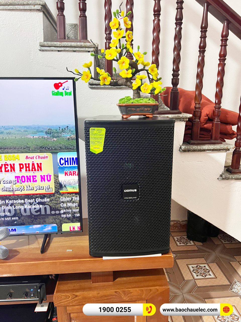 Lắp đặt d&agrave;n karaoke Domus hơn 33tr cho chị Thu tại Bắc Ninh (DP6120 Max, VM620A, DSP-9000 Plus, SW715, U900 Plus X) 